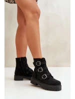 Ocieplane Botki Damskie Ze Zdobieniem Czarne Ciascia Ocieplane Botki Damskie Ze Zdobieniem Czarne Ciascia