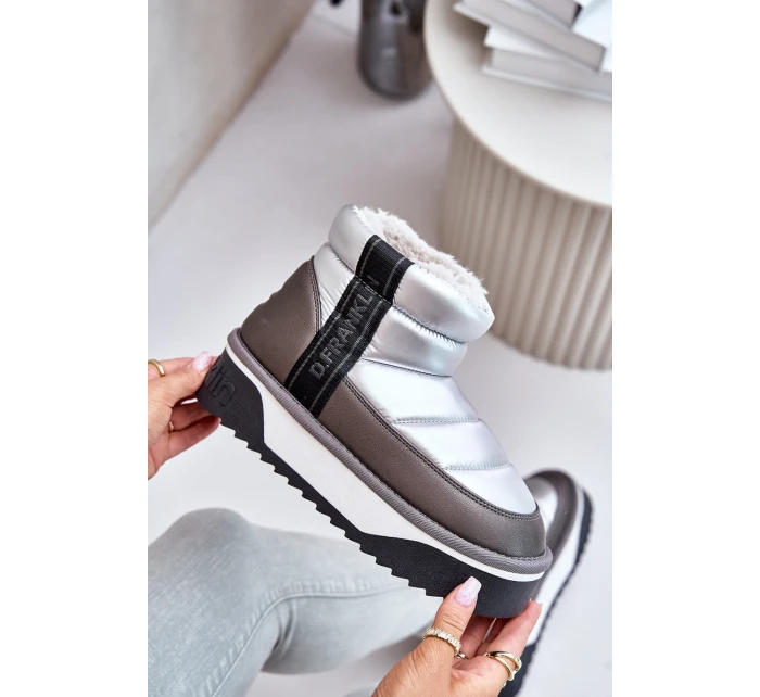 Niskie Śniegowce Na Grubej Podeszwie D.Franklin DFSH371010 Srebrne