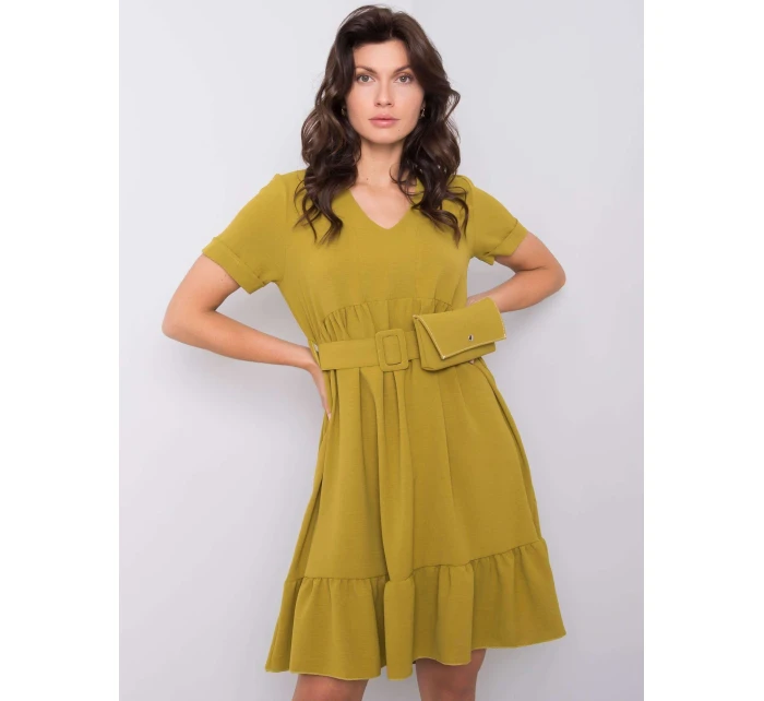Šaty DHJ SK model 17614713 olivový - FPrice Šaty DHJ SK model 17614713 olivový - FPrice