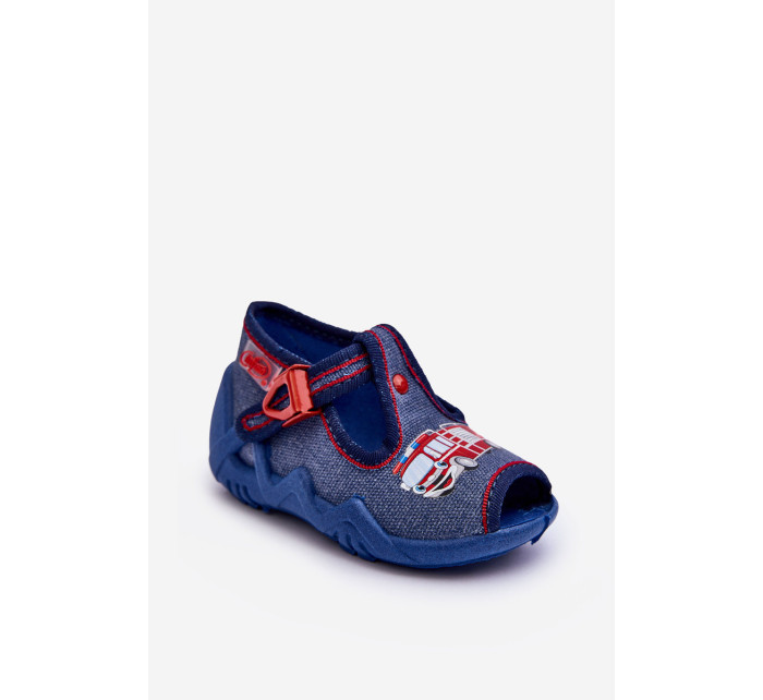 Detské sandále, papuče Befado, Hasičské auto Blue