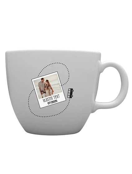 Personalizovaný keramický hrnček MEGA XXL s objemom 1000 ml s fotografiou a cestovateľským motívom