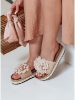 Dámské květinové žabky beige Dstreet model 21989027 - FashionStreet