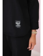 Bavlněná mikina kalhoty set černý
