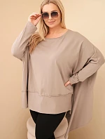 Plus size tunika z bavlny s asymetrickým spodným lemom fango