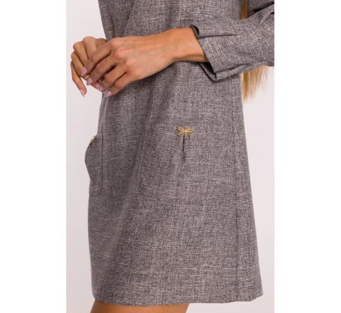 M870 Tvídové mini šaty - grafitové M870 Tvídové mini šaty - grafitové