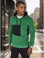 Pánská mikina s kapucí tmavě zelená Dstreet model 21986051 - FashionStreet Pánská mikina s kapucí tmavě zelená Dstreet model 21986051 - FashionStreet