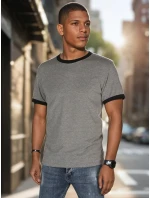 Pánske základné sivé tričko FashionStreet RX5663