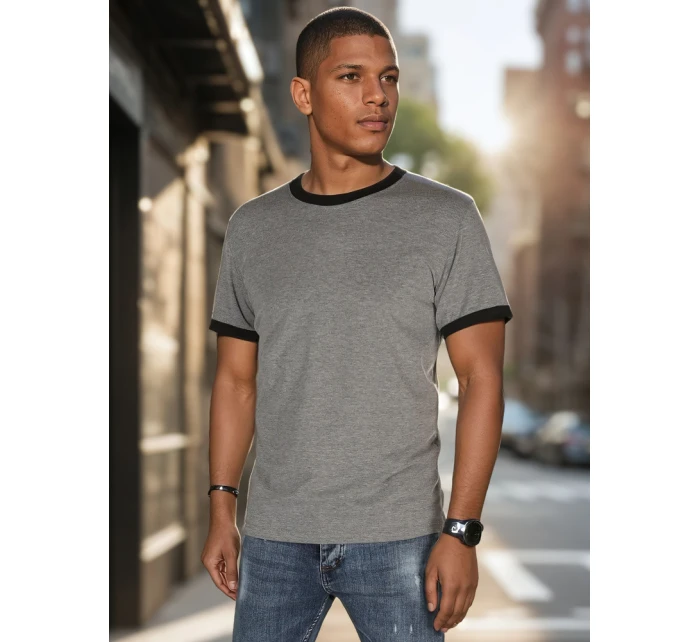 Pánske základné sivé tričko FashionStreet RX5663