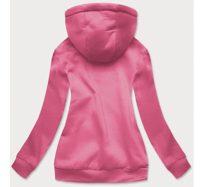 Tmavě růžová dámská tepláková mikina model 18340719 - J.STYLE Tmavě růžová dámská tepláková mikina model 18340719 - J.STYLE