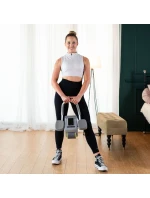 KA08 SIVÁ ABS AUTOMATICKÉ BRUŠNÉ SVALOVÉ CVIČENIE KOLESO S LCD DISPLEJOM A NABÍJANIE HMS