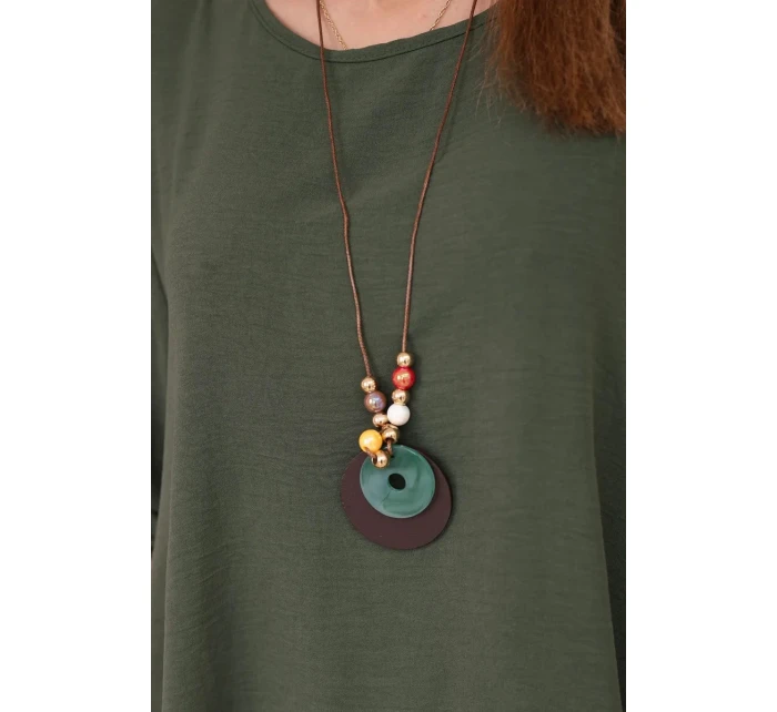 Súprava blúzka + nohavice s khaki príveskom