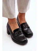 Dámské lodičky na podpatku s ozdobou černé model 21655254 - Boto