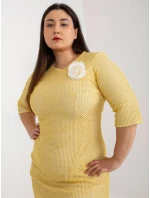 Sukienka LK SK model 18617721 ciemny żółty - FPrice Sukienka LK SK model 18617721 ciemny żółty - FPrice