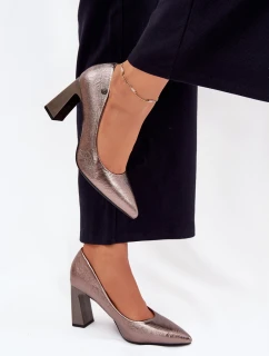 Dámske lodičky na podpätku Vinceza - graphite