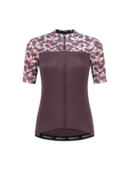 Rogelli ESSENTIAL GRAPHIC dres bordovo-koralový M