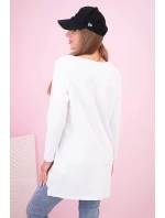 Dámska blúzka s vreckami a ozdobnou potlačou biela Dámska blúzka s vreckami a ozdobnou potlačou biela