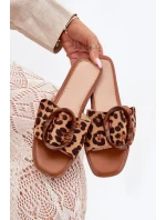 Dámské Ploché Pantofle S Přezkou Leopard model 21699424 - Boto