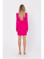 M755 Šaty s modelujúcim prešívaním - fuchsiová