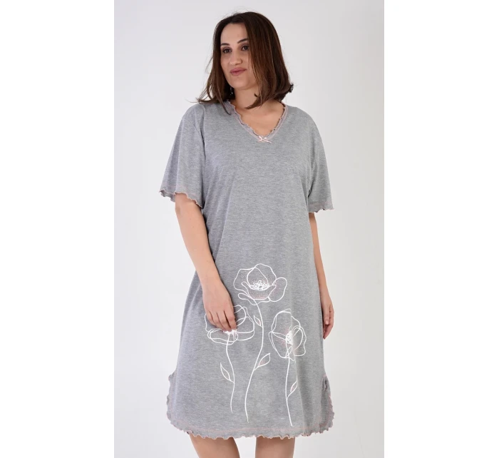 Dámská noční košile s krátkým rukávem model 18596631 - Vienetta Dámská noční košile s krátkým rukávem model 18596631 - Vienetta