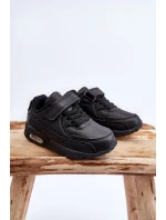 Dziecięce Skórzane Buty Sportowe Na Platformie Czarne Lori