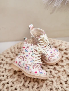 Dětské zateplené boty se zipem béžové model 21678604 - Boto