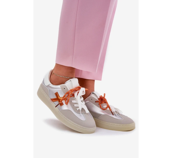 Niskie Buty Sportowe Damskie Srebrne Zelevelis