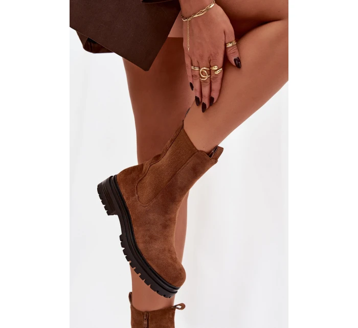Dámské boty na zip Camel model 21758928 - Boto Dámské boty na zip Camel model 21758928 - Boto