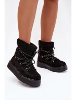 Dámské sněhule na platformě s šněrováním černé Roselya Dámské sněhule na platformě s šněrováním černé Roselya