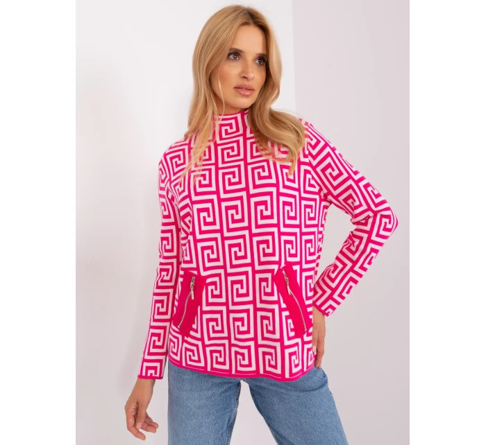 Sweter AT SW model 18955191 fuksjowy - FPrice