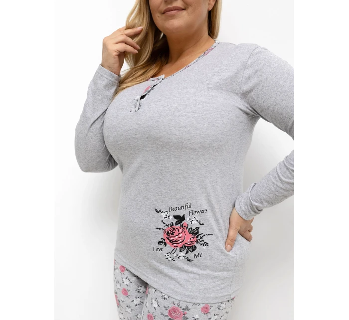 DU PI pyžamo FP 503.47 sivé DU PI pyžamo FP 503.47 sivé