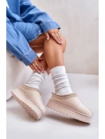 Dámske zateplené snežnice s kožušinou Light Beige Remenia Dámske zateplené snežnice s kožušinou Light Beige Remenia