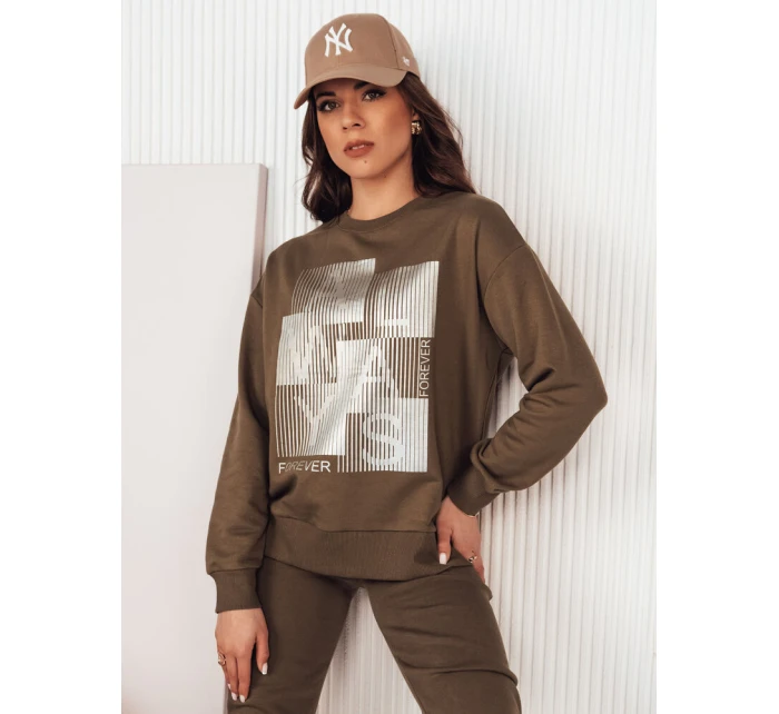 Dámská mikina hnědá model 21975404 - Dstreet