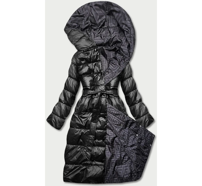 DWUSTRONNA DŁUGA KURTKA Z KAPTUREM CZARNA model 21244976 - MINORITY