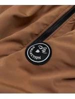 Dámska karamelová bunda s kožušinovou podšívkou (B8116-22) Dámska karamelová bunda s kožušinovou podšívkou (B8116-22)