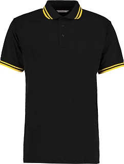 KK 409 Pánské kontrastní piqué polo model 22419920 black/yellow - Kustom Kit
