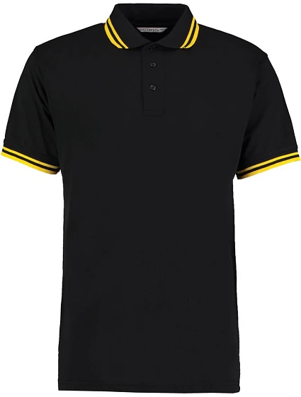 KK 409 Pánské kontrastní piqué polo model 22419920 black/yellow - Kustom Kit KK 409 Pánské kontrastní piqué polo model 22419920 black/yellow - Kustom Kit