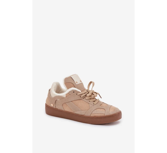 Dámské tenisky na platformě s s kožešinou béžové model 21707254 - Boto Dámské tenisky na platformě s s kožešinou béžové model 21707254 - Boto