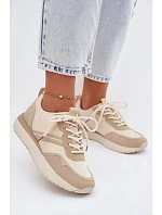 Dámské tenisky na platformě Big Star TT274278 Béžové