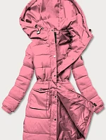 Dámska zimná páperová bunda ružová (CAN-865)
