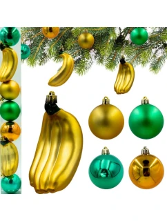 DEKORATÍVNE PLASTOVÉ OZDOBY BEZPEČNÉ 7KS BANÁNOVÁ SĽUDA