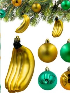 DEKORATÍVNE PLASTOVÉ OZDOBY BEZPEČNÉ 7KS BANÁNOVÁ SĽUDA