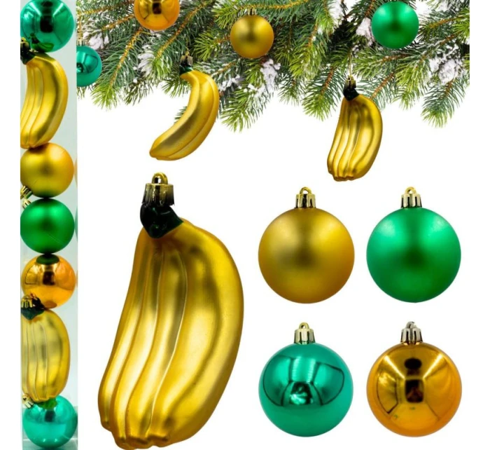 DEKORATÍVNE PLASTOVÉ OZDOBY BEZPEČNÉ 7KS BANÁNOVÁ SĽUDA