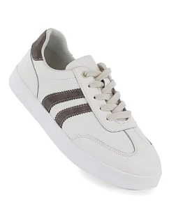 Dámske krémové kožené poltopánky Vinceza 41505