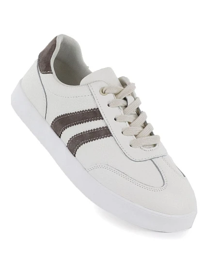 Dámské krémové kožené polobotky model 22116499 - VINCEZA