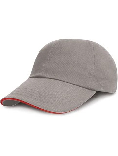 Result Headwear RC 024XP 6-panelová nízkoprofilová sendvičová čiapka 28.24XP šedá/červená
