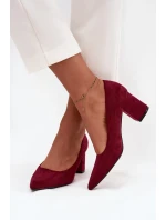 Czółenka Damskie Ze Szpiczastymi Noskami Na Słupku Bordowe Pavira Czółenka Damskie Ze Szpiczastymi Noskami Na Słupku Bordowe Pavira