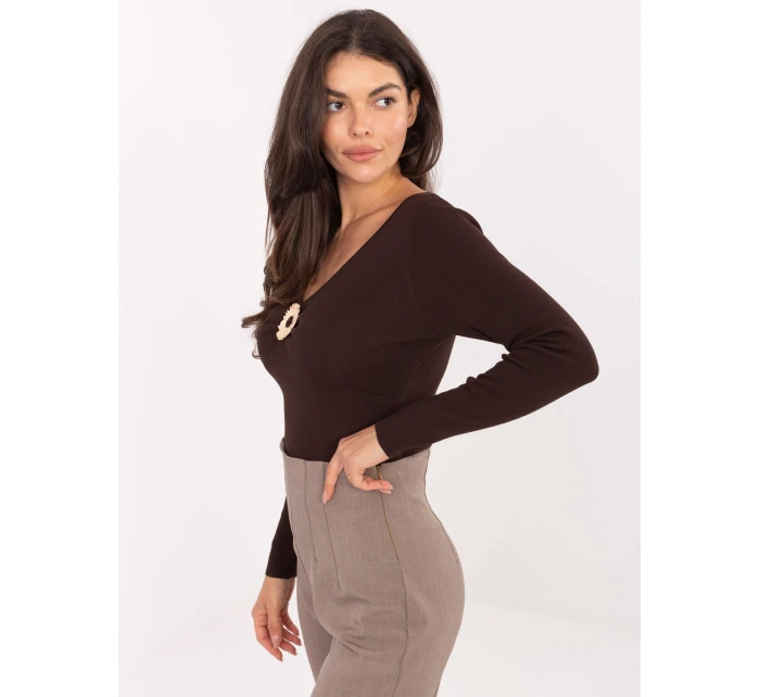 Sweter PM SW model 21334900 ciemny brązowy - FPrice