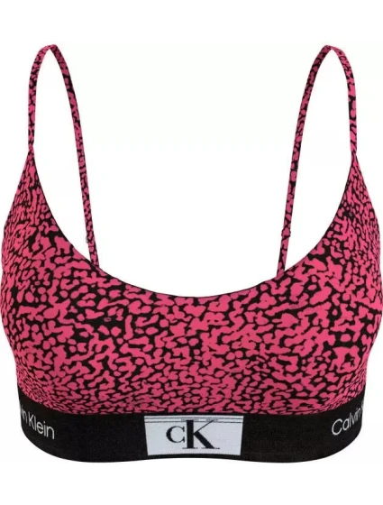 Dámská podprsenka tm. růžová se vzorem model 19015187 - Calvin Klein Dámská podprsenka tm. růžová se vzorem model 19015187 - Calvin Klein