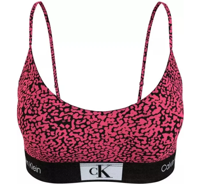 Dámská podprsenka tm. růžová se vzorem model 19015187 - Calvin Klein Dámská podprsenka tm. růžová se vzorem model 19015187 - Calvin Klein