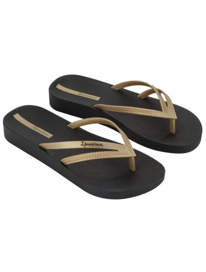 Dámske žabky Bossa Soft V Fem W 82840-AQ444 Black with Gold - Ipanema Dámske žabky Bossa Soft V Fem W 82840-AQ444 Black with Gold - Ipanema